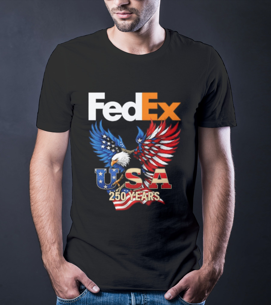 FedEx Eagle 250 Years USA Flag Patriotic Celebration T-Shirt