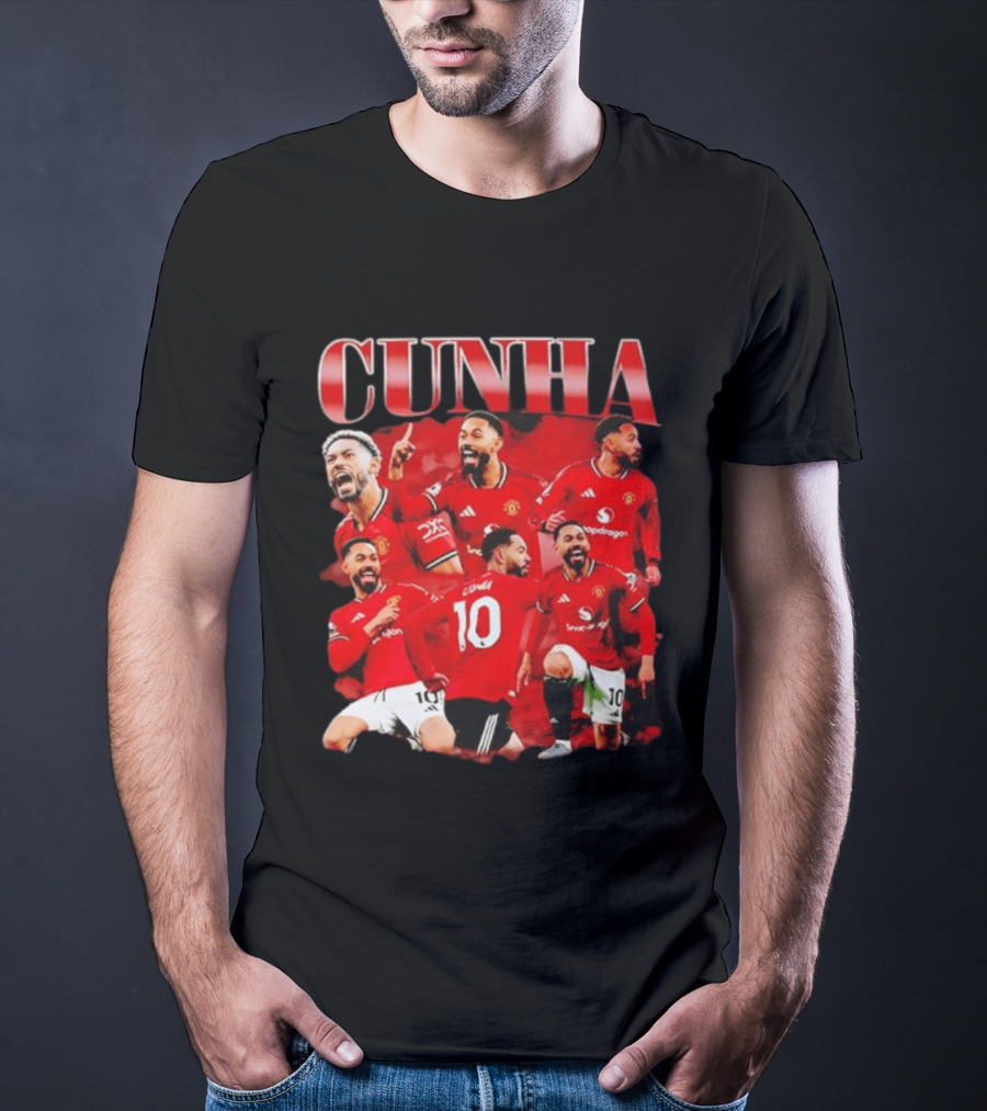 Cunha Manchester United Bootleg Picture Collage T-Shirt