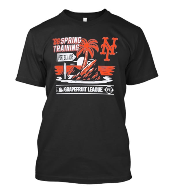 New York Mets 2026 Spring Training Grapefruit League Palm Tree Ocean T-Shirt