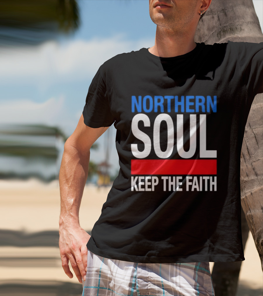 Northern Soul Keep The Faith Blue And Red T-Shirt