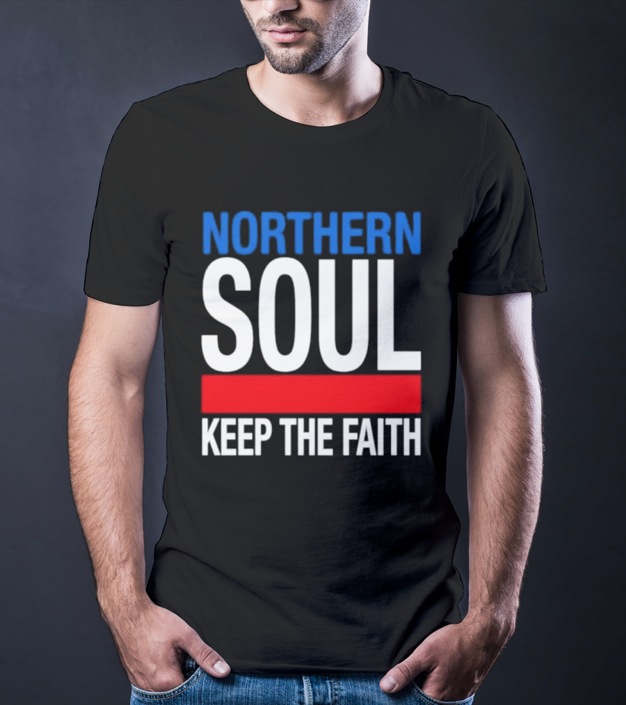 Northern Soul Keep The Faith Blue And Red T-Shirt