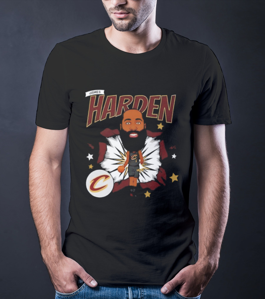 Harden Cleveland Cavaliers Basketball Player Caricature T-Shirt