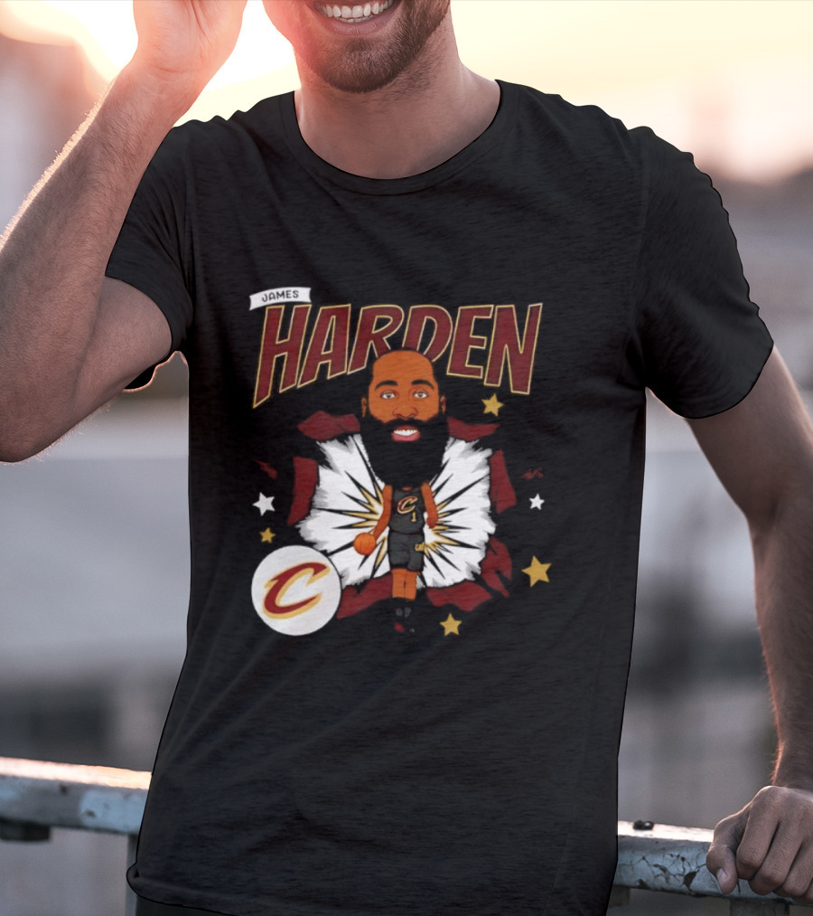 Harden Cleveland Cavaliers Basketball Player Caricature T-Shirt