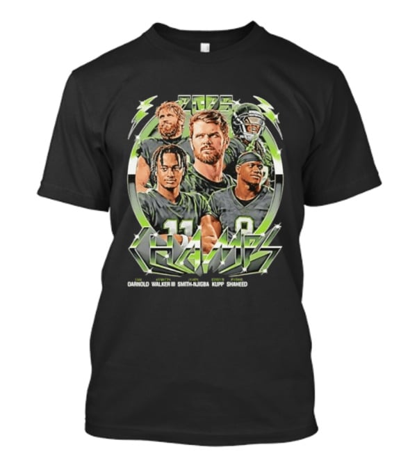 Seattle Seahawks Darnold Walker III Smith Njigba Kupp Shaheed 2025 Champs T-Shirt