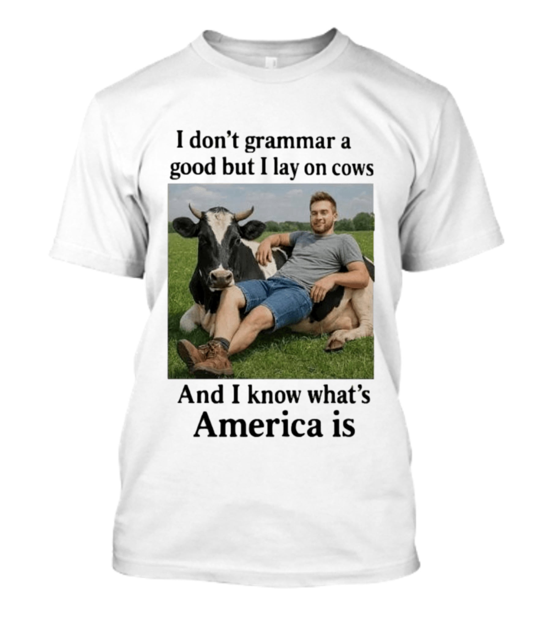 I Don't Grammar A Good But I Lay On Cows And I Know What's America Is T-Shirt