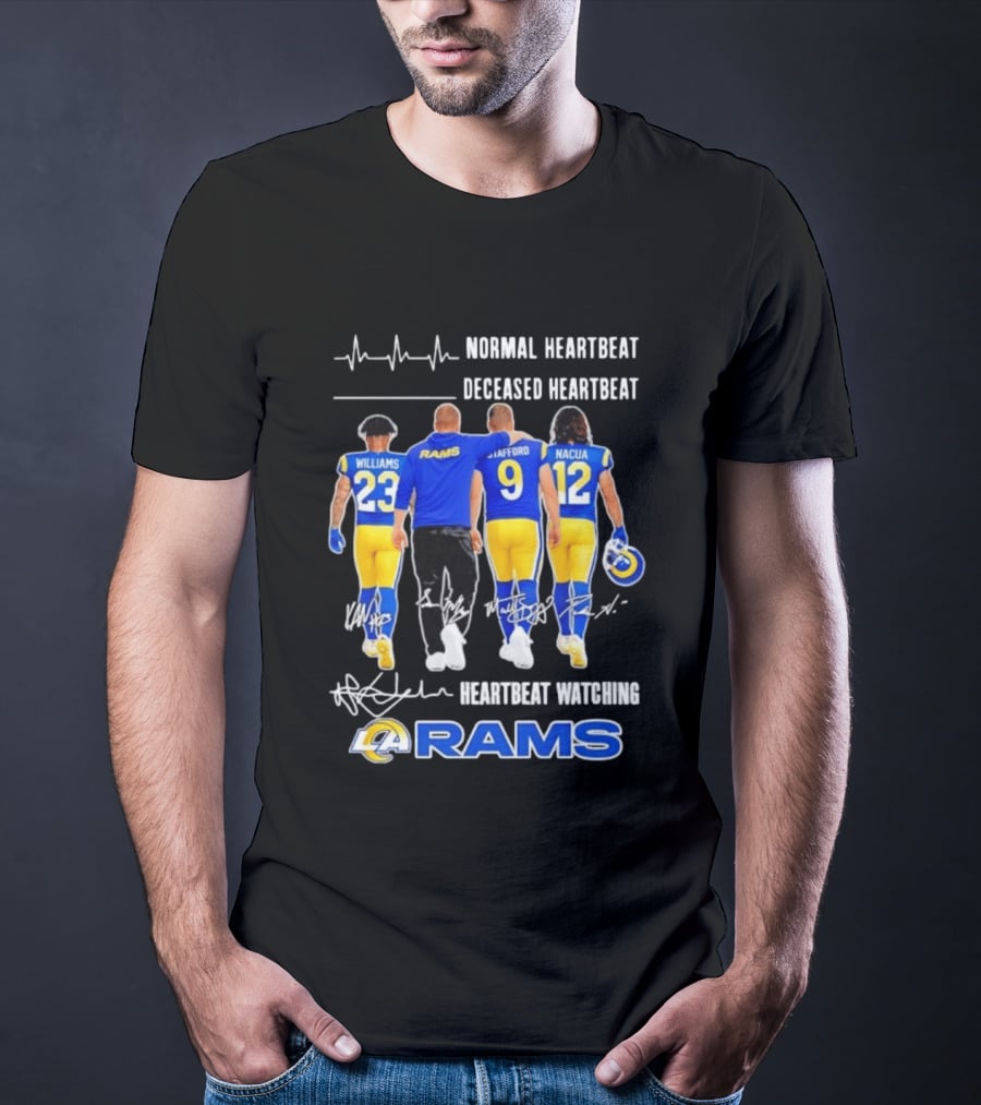 Williams Rams Stafford Nacua Heartbeat Ing Los Angeles T-Shirt