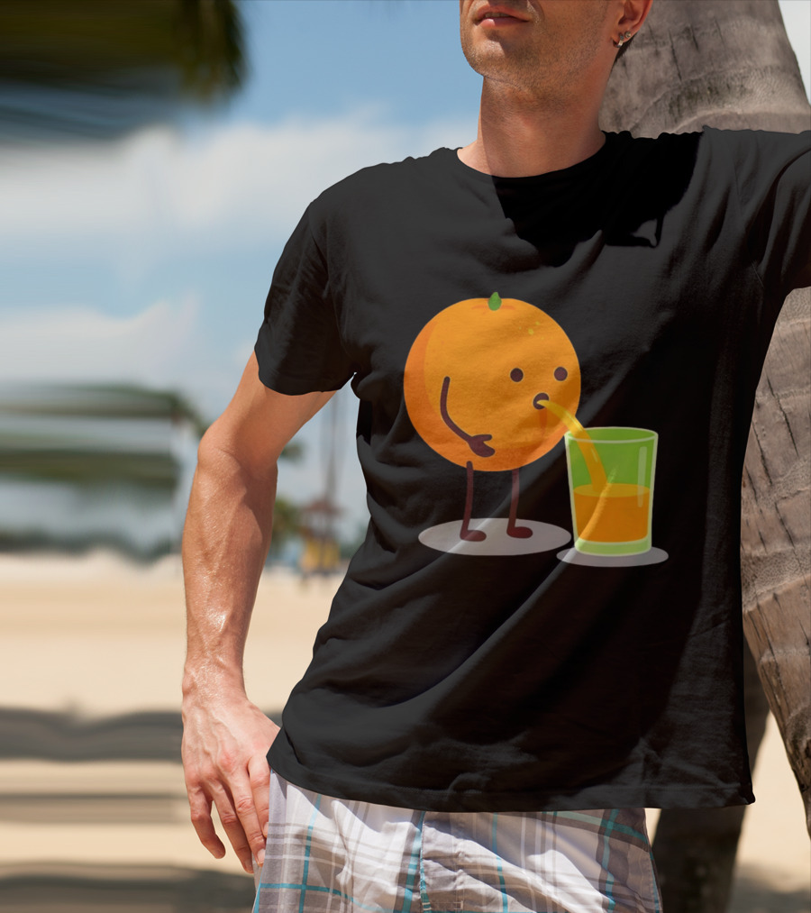 Orange Juice Squeezed Fun Cartoon T-Shirt