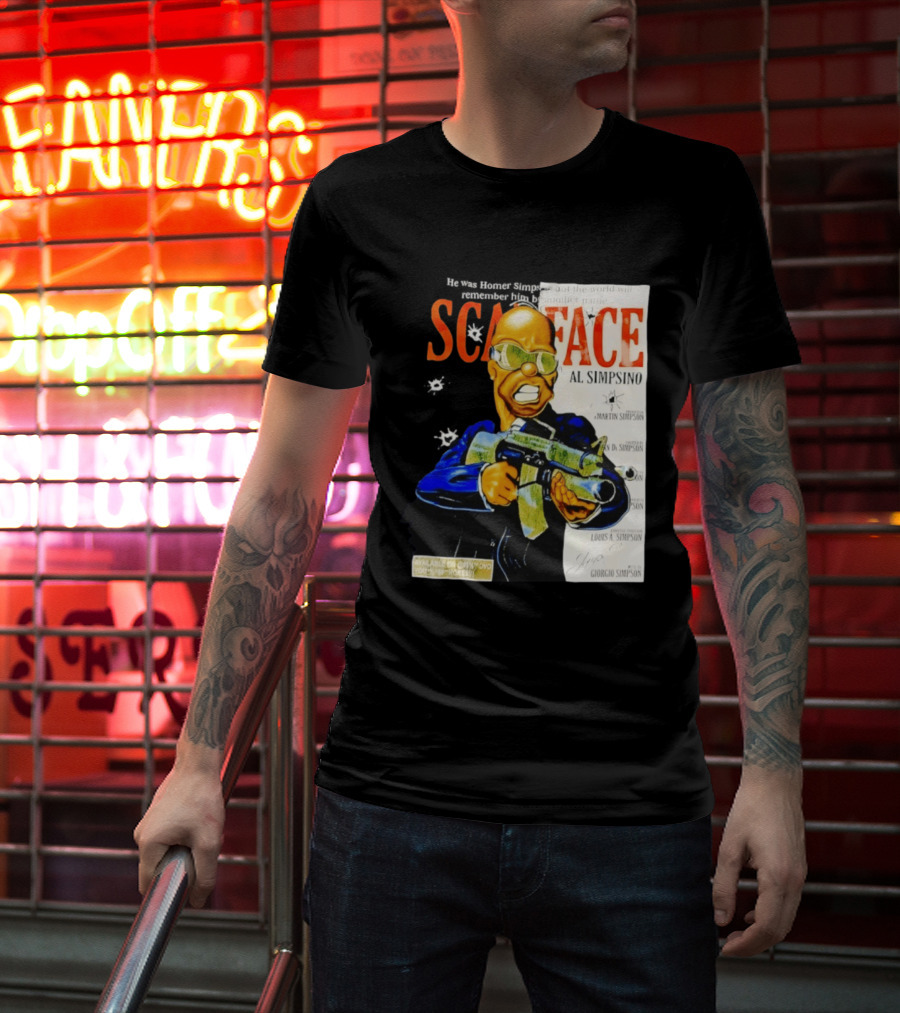 Scarface Al Simpsino Parody Available On DVD Reference T-Shirt