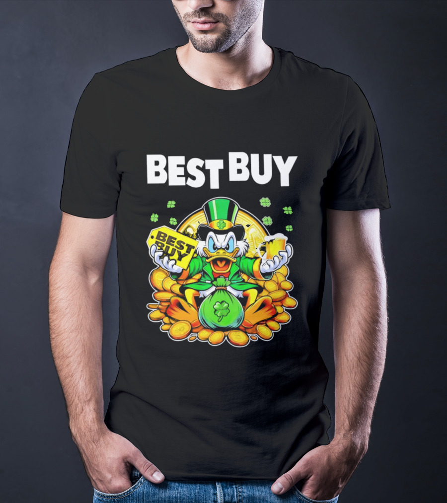 Scrooge McDuck Best Buy St Patrick's Day Coins And Shamrocks Celebration T-Shirt