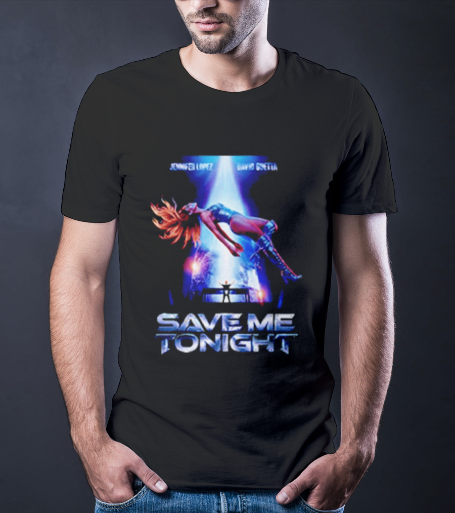 Jennifer Lopez David Guetta Save Me Tonight Neon T-Shirt