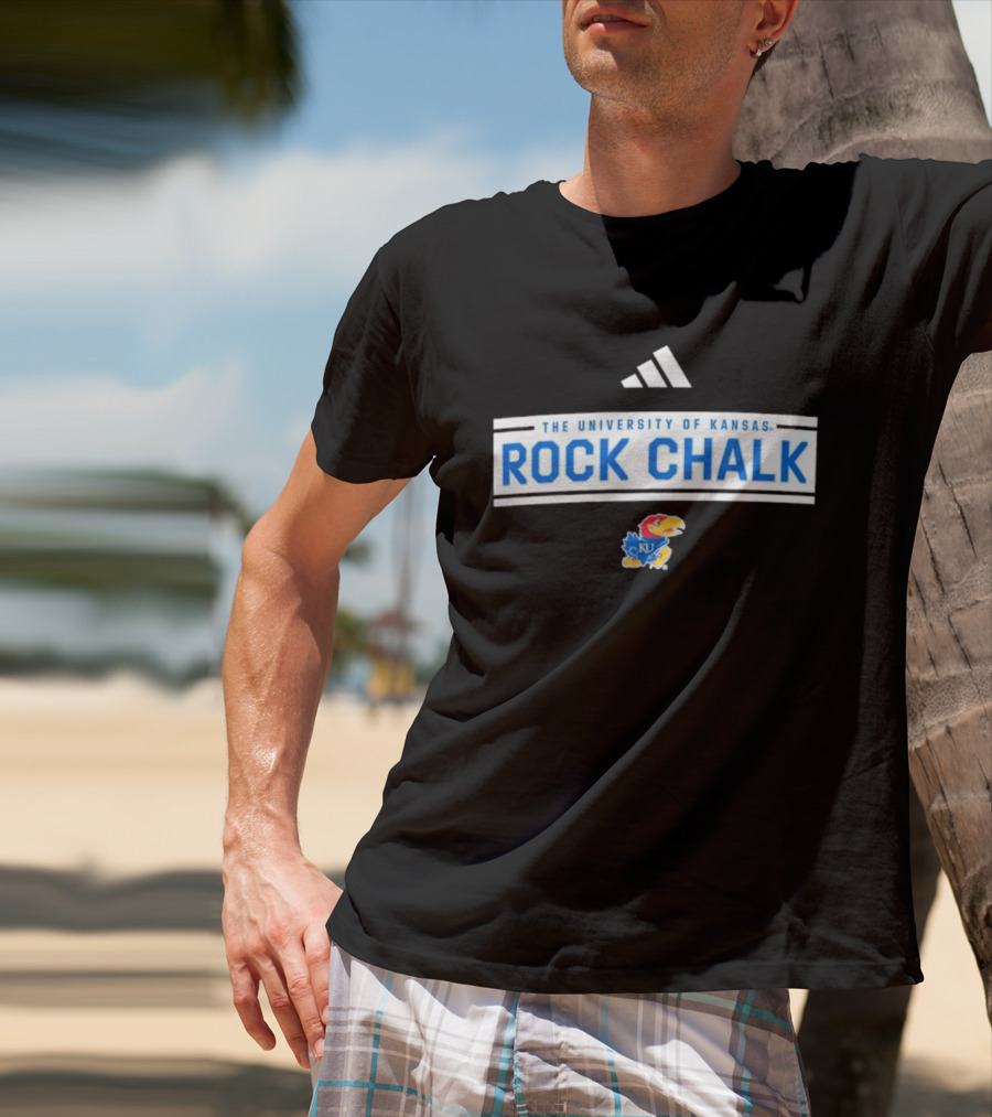 The University Of Kansas Rock Chalk Adidas KU Jayhawks T-Shirt