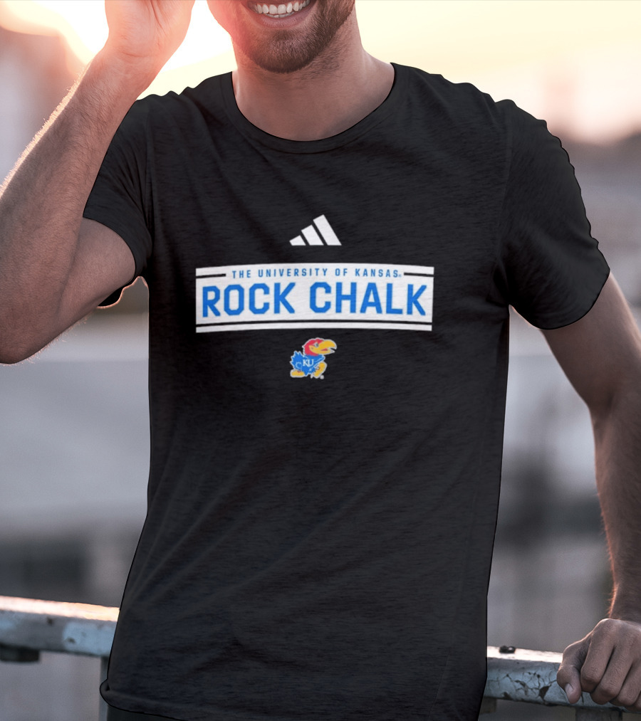The University Of Kansas Rock Chalk Adidas KU Jayhawks T-Shirt