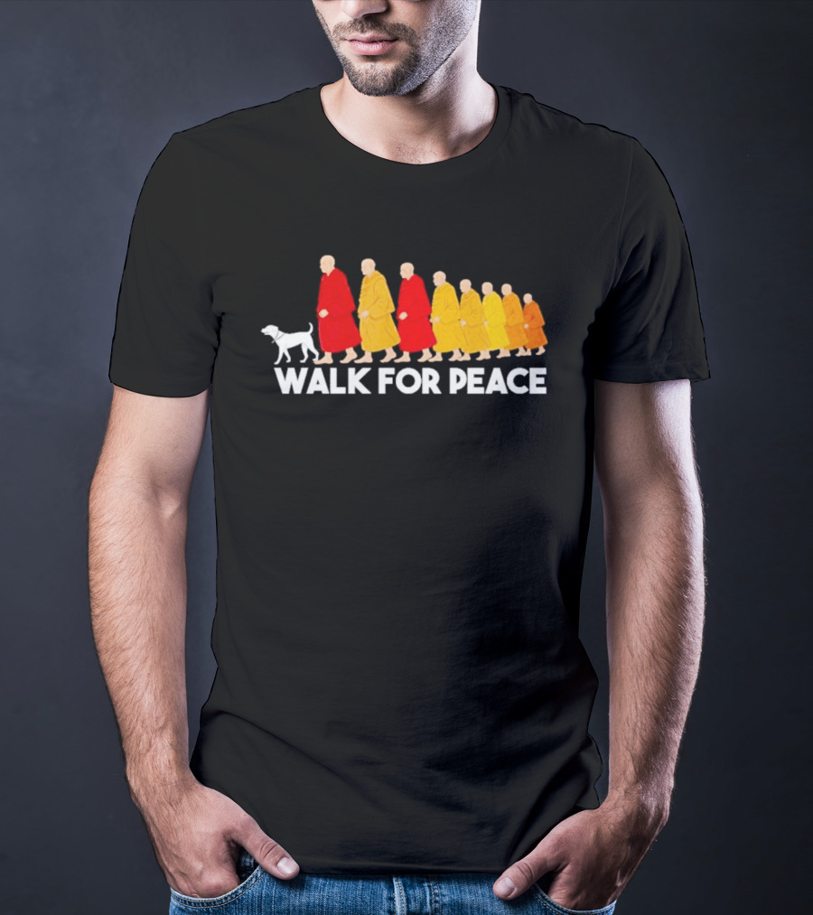 Walk For Peace Monk Procession With Dog T-Shirt