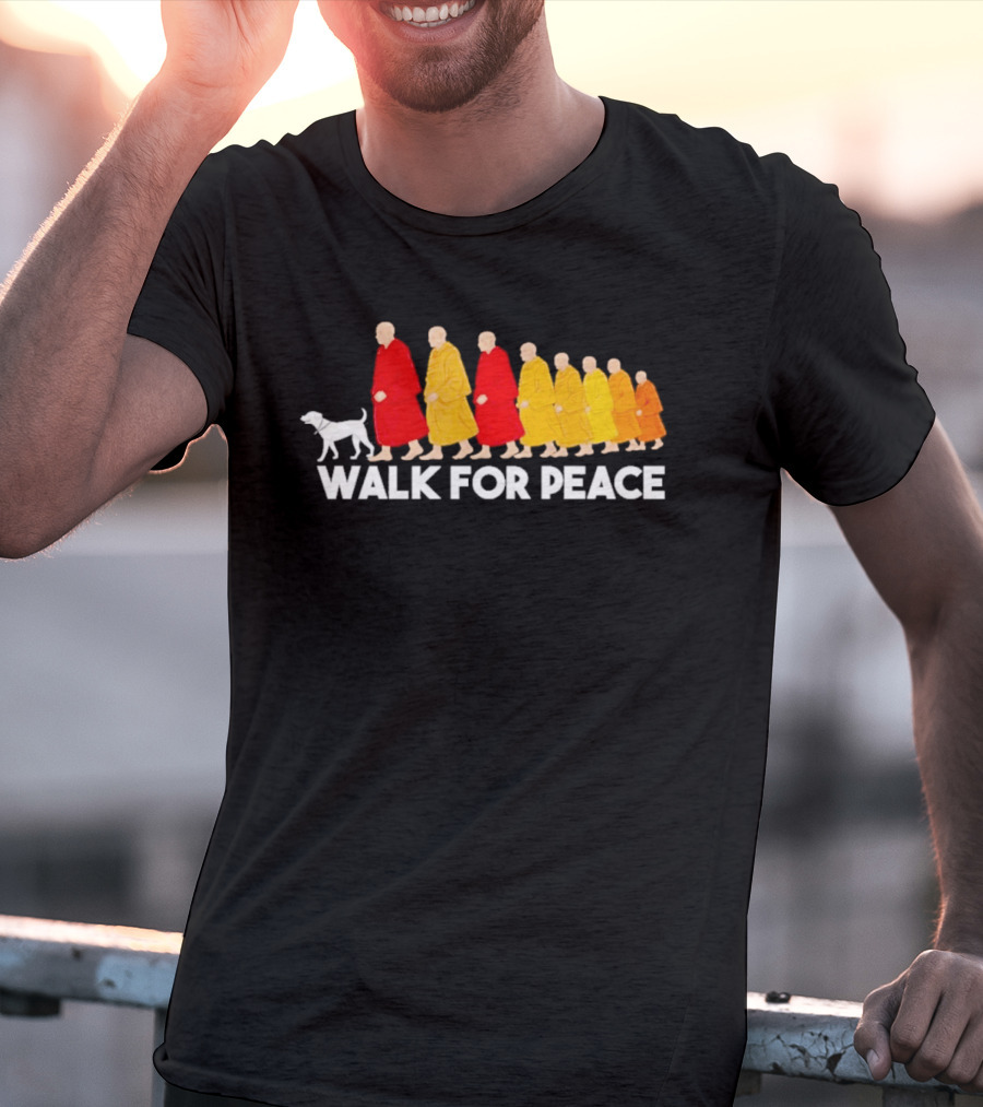 Walk For Peace Monk Procession With Dog T-Shirt