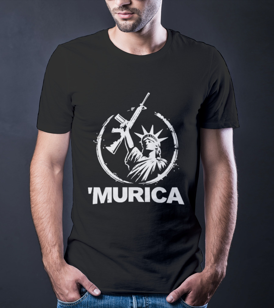 Murica Statue Of Liberty With Rifle T-Shirt