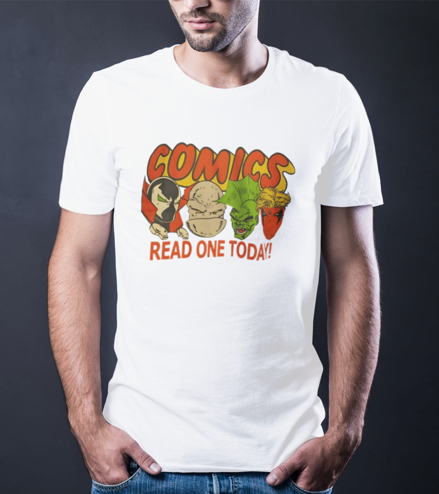 Comics Read One Today Characters Face T-Shirt