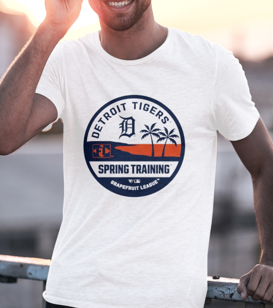 Detroit Tigers Spring Training Luxe Knit Grapefruit League Palm Trees T-Shirt