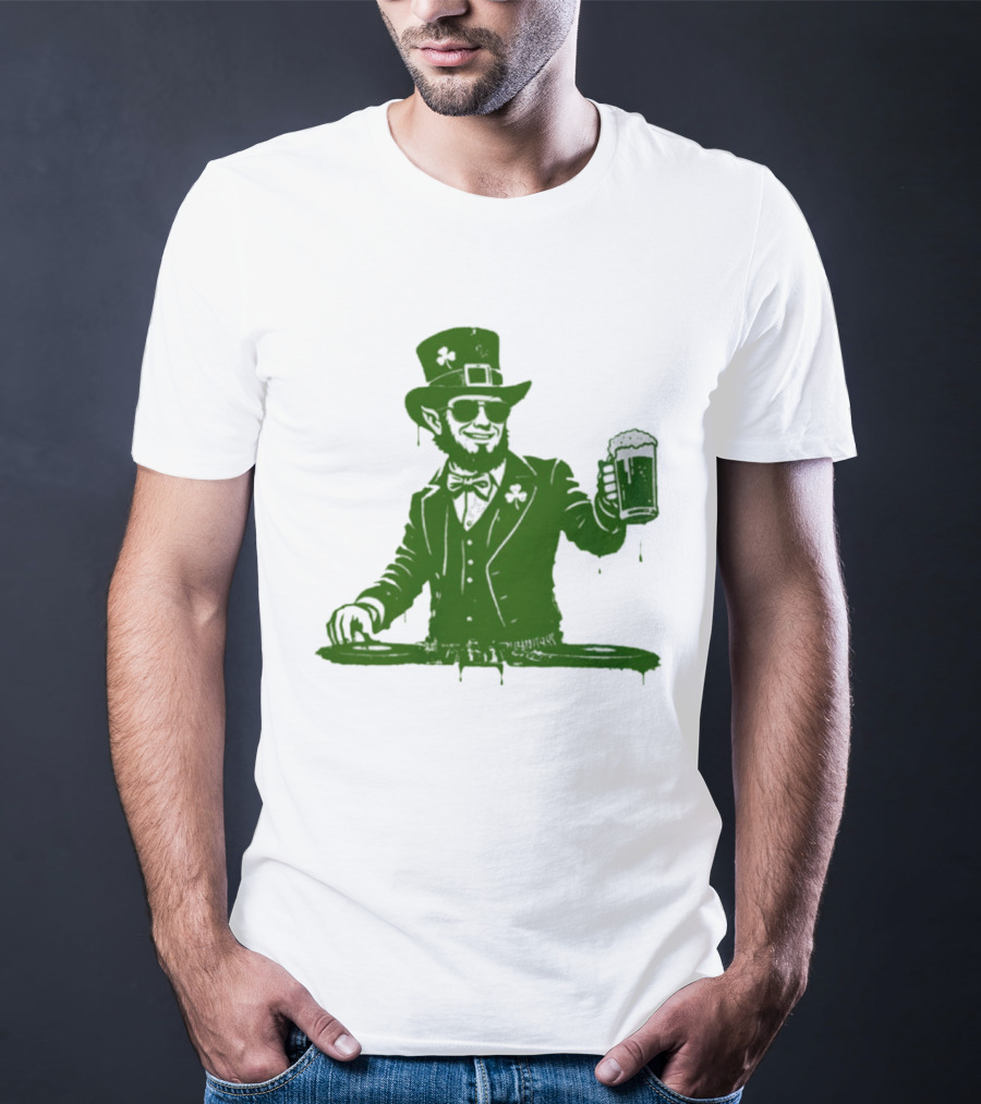 DJ Irish Uncle Sam St Patrick's Day Beer Celebration T-Shirt