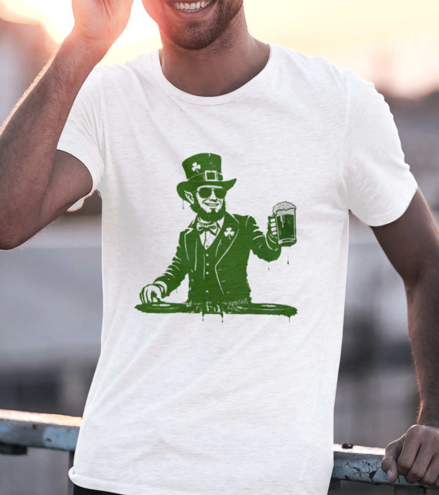 DJ Irish Uncle Sam St Patrick's Day Beer Celebration T-Shirt