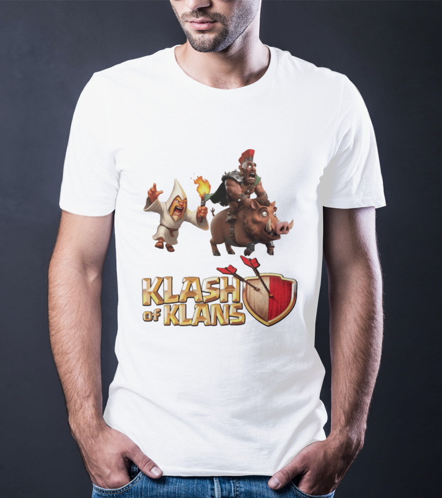 Klash Of Klans Characters With Wizard And Hog Rider T-Shirt