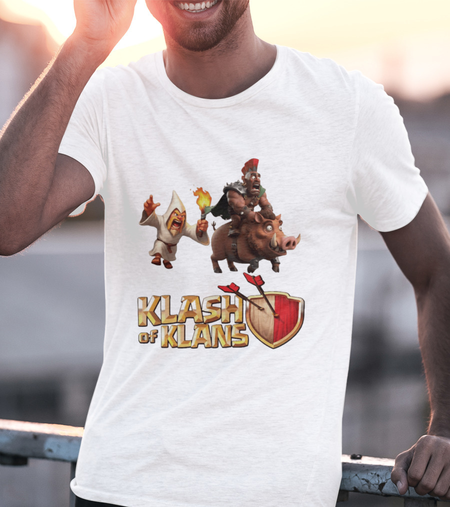 Klash Of Klans Characters With Wizard And Hog Rider T-Shirt