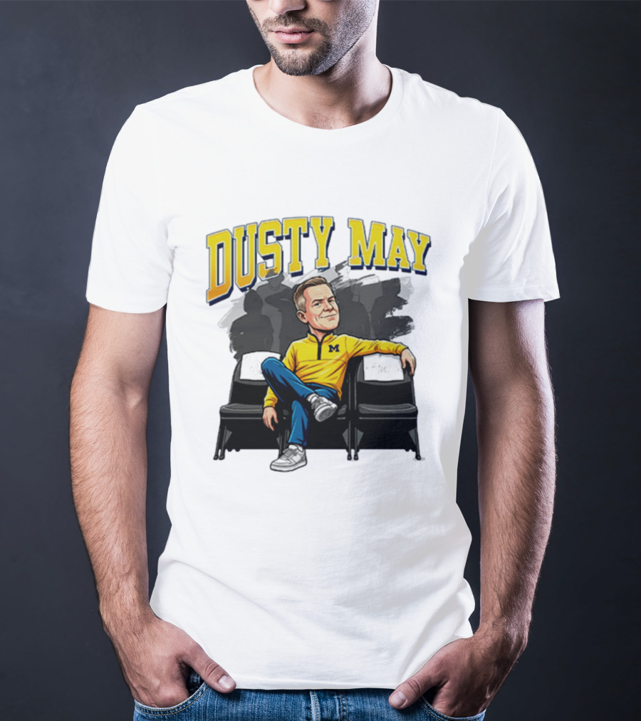 Dusty May Michigan Basketball Caricature T-Shirt