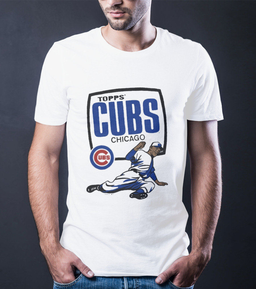 Topps CUBS Chicago Vintage Baseball Player MLB Collab T-Shirt