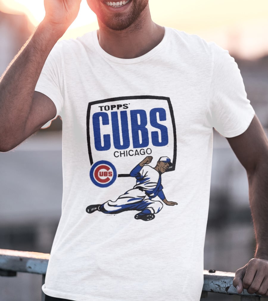 Topps CUBS Chicago Vintage Baseball Player MLB Collab T-Shirt