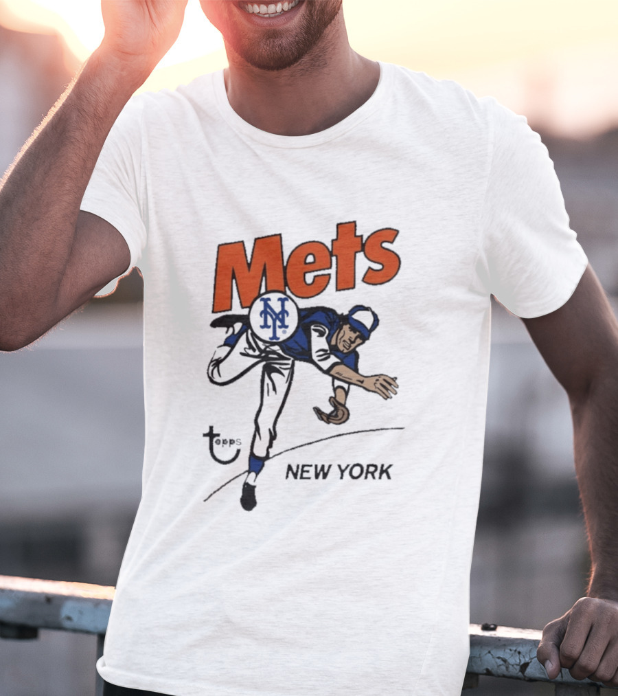 MLB Topps New York Mets Cartoon Raglan T-Shirt