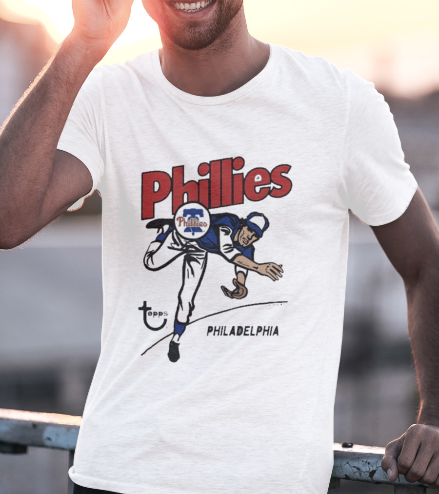 Philadelphia Phillies Topps Raglan MLB Cartoon T-Shirt