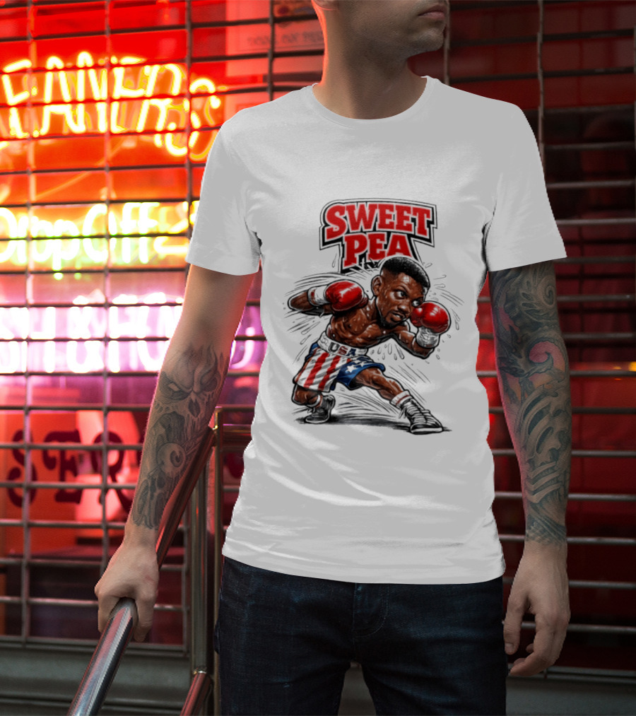 Sweet Pea Pernell Whitaker Boxing Caricature USA Flag Shorts T-Shirt