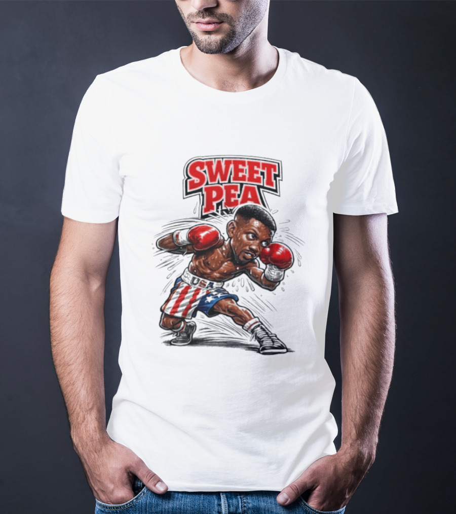Sweet Pea Pernell Whitaker Boxing Caricature USA Flag Shorts T-Shirt