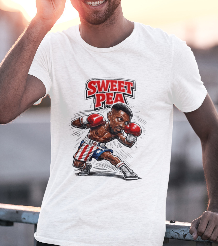 Sweet Pea Pernell Whitaker Boxing Caricature USA Flag Shorts T-Shirt