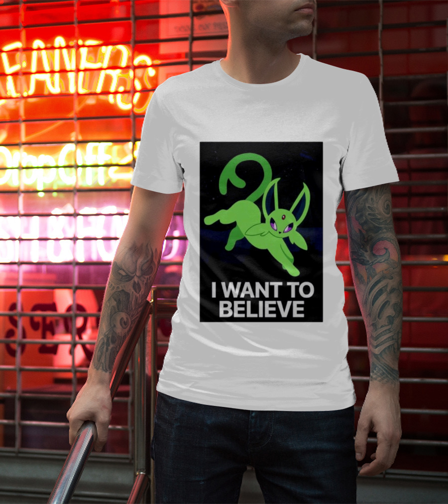Shiny Espeon I Want To Believe Paranormal T-Shirt