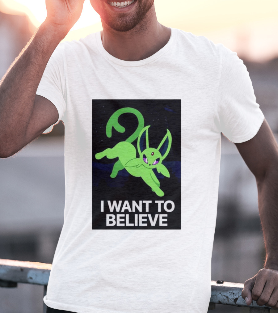 Shiny Espeon I Want To Believe Paranormal T-Shirt