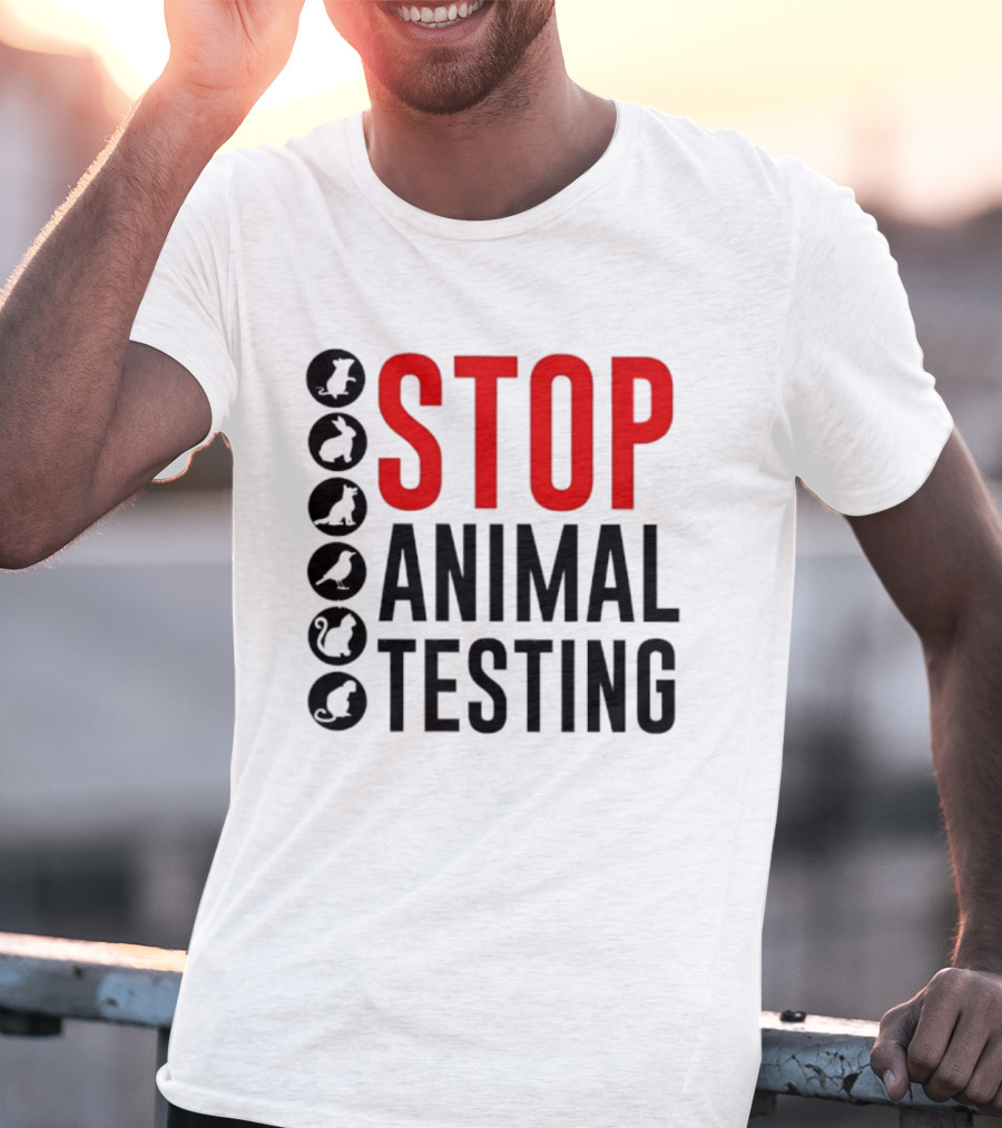 STOP Animal Testing Protest Message With Animal T-Shirt
