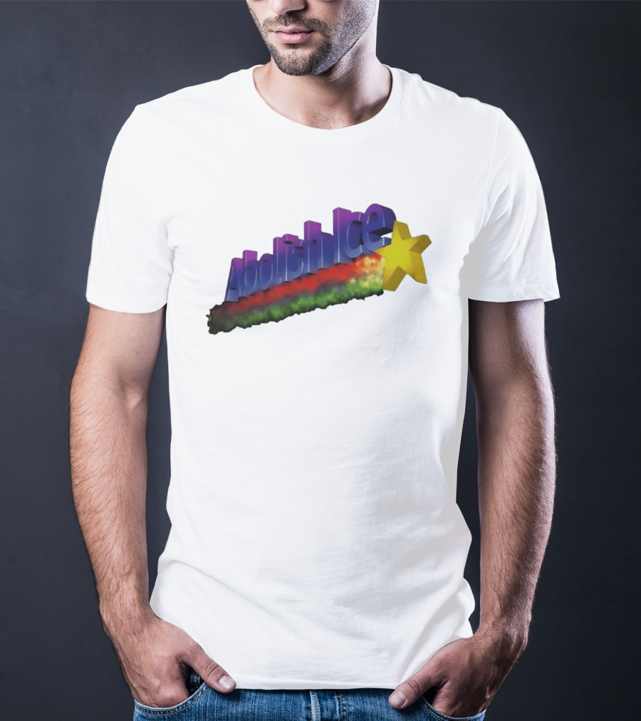 Abolish ICE Star Bold Text With Colorful Gradient And 3D Effect T-Shirt