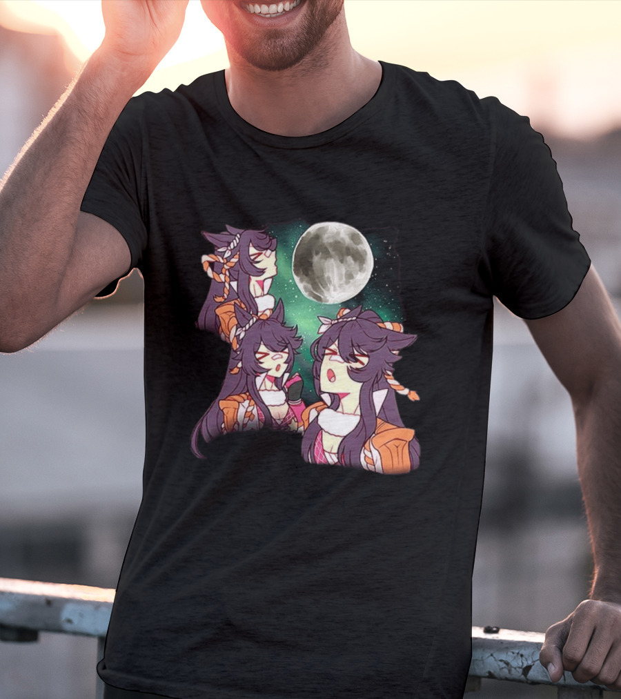 Agnes Tachyon Anime Character Three Wolf Moon Meme T-Shirt