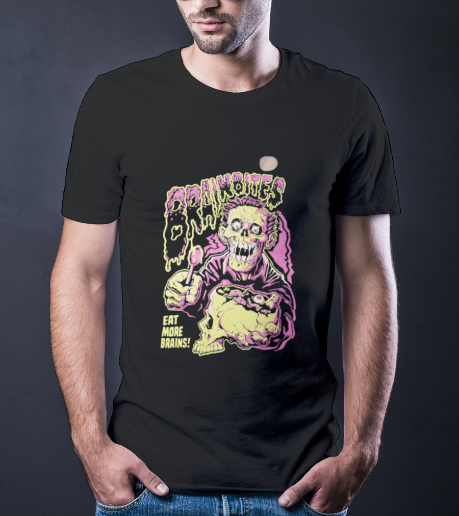 Brainbites Eat More Brains Horror Zombie Eating T-Shirt