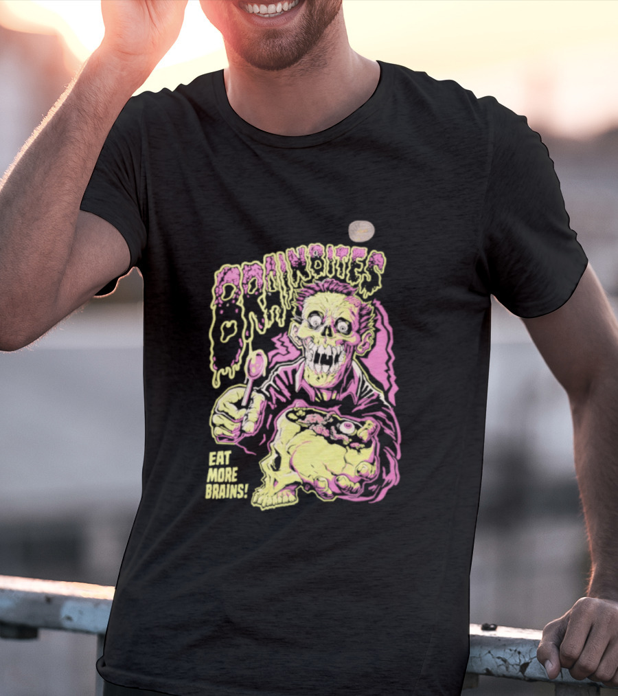 Brainbites Eat More Brains Horror Zombie Eating T-Shirt
