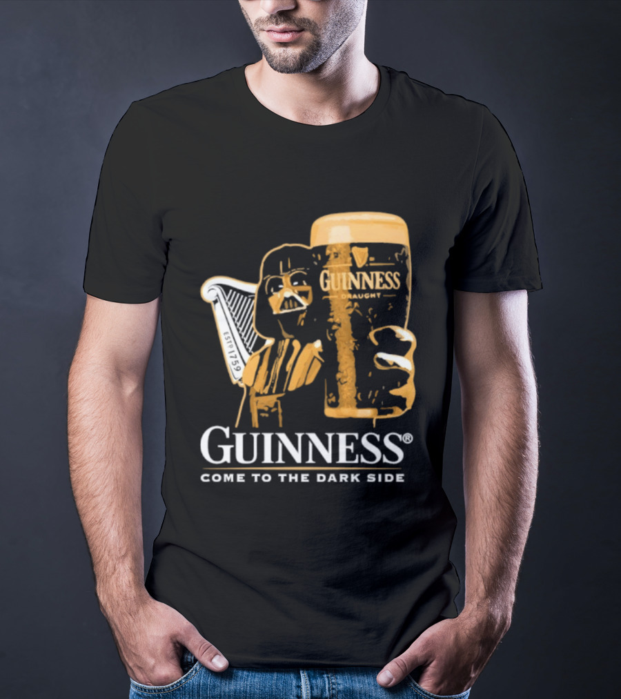 Guinness Darth Vader Come To The Dark Side Star Wars Beer Glass T-Shirt