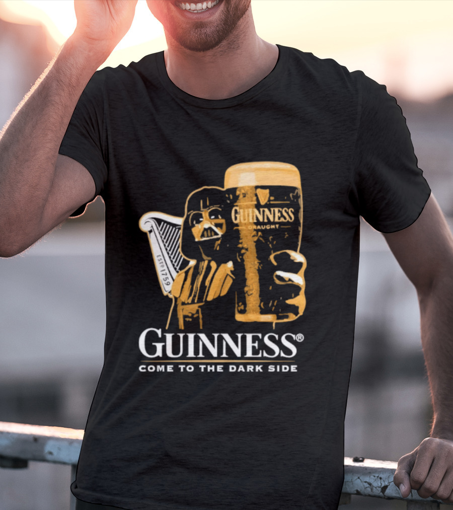 Guinness Darth Vader Come To The Dark Side Star Wars Beer Glass T-Shirt