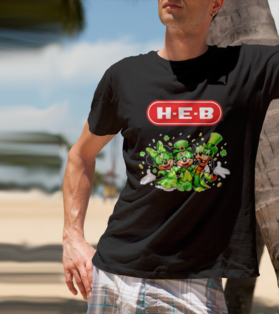 Mickey Mouse HEB St Patrick's Day Celebrations With Goofy And Minnie T-Shirt