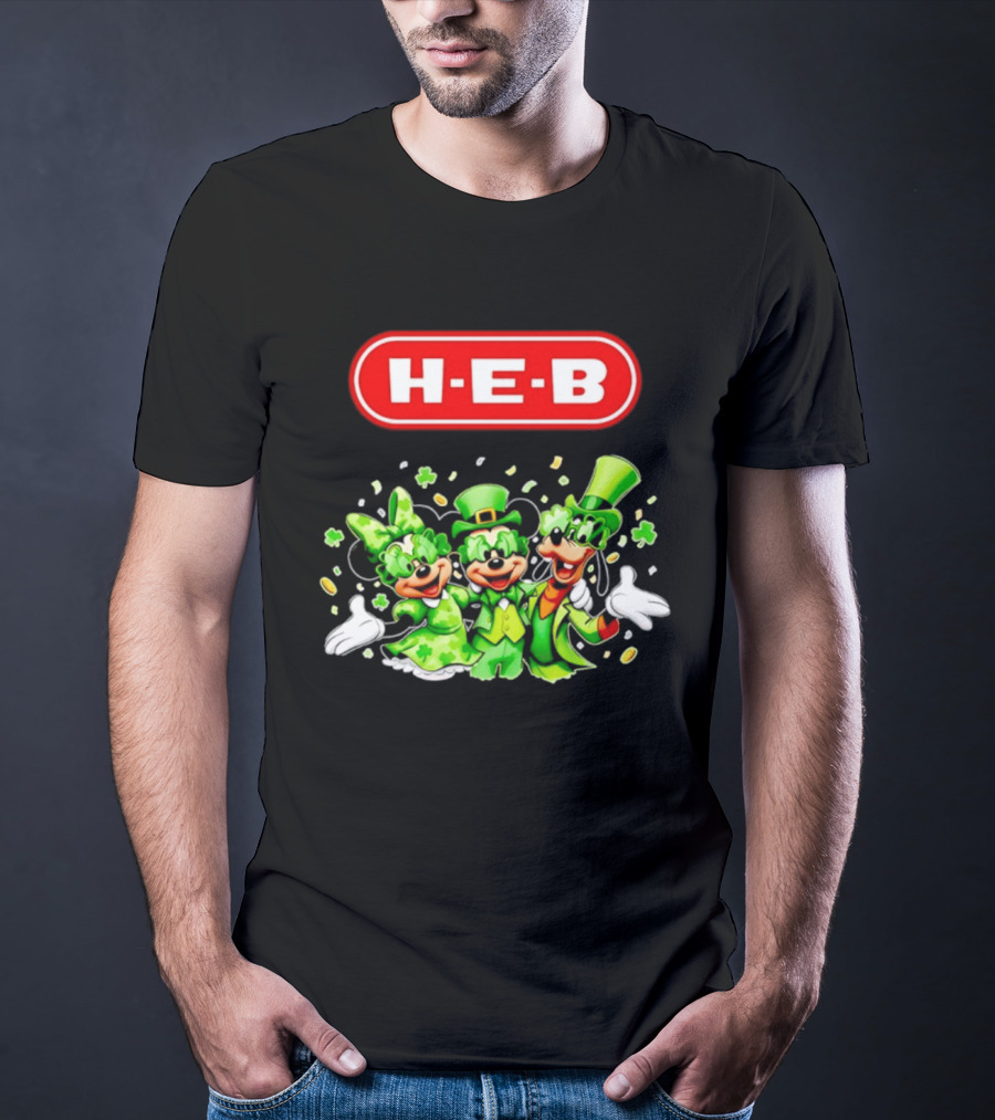 Mickey Mouse HEB St Patrick's Day Celebrations With Goofy And Minnie T-Shirt