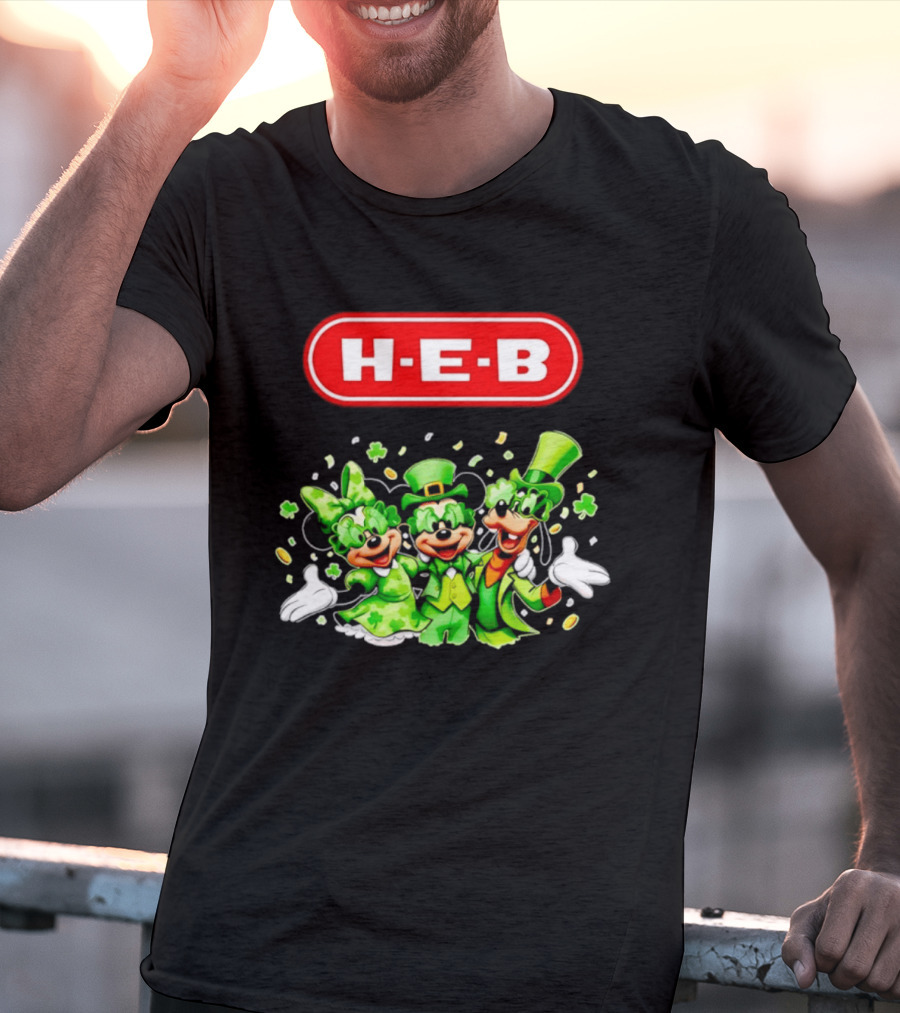 Mickey Mouse HEB St Patrick's Day Celebrations With Goofy And Minnie T-Shirt