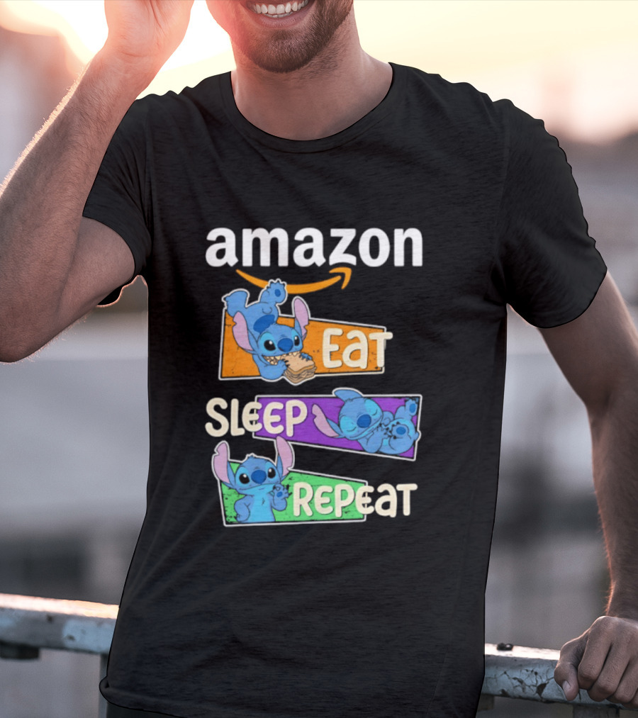 Amazon Stitch Eat Sleep Repeat T-Shirt