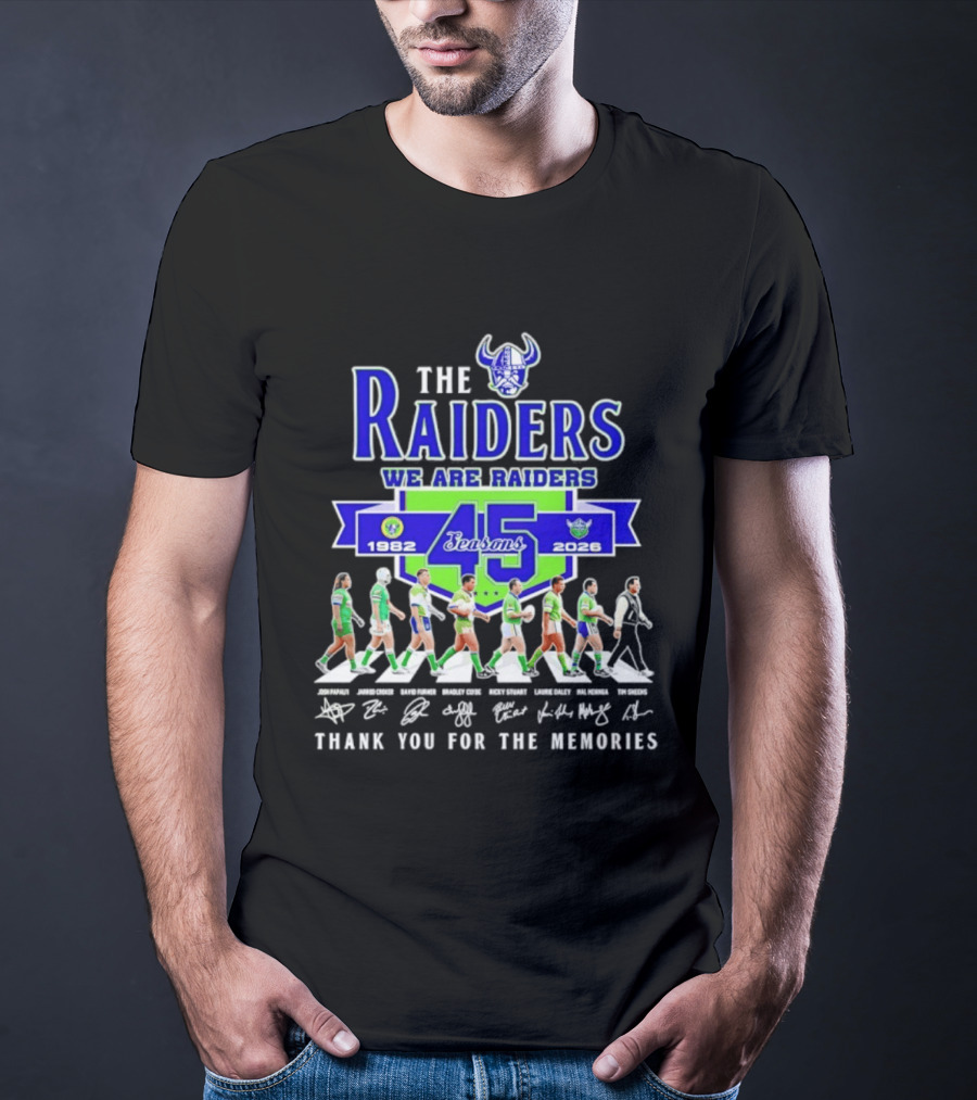 The Raiders We Are Raiders 45 Seasons 1982 2026 Thank You For The Memories T-Shirt