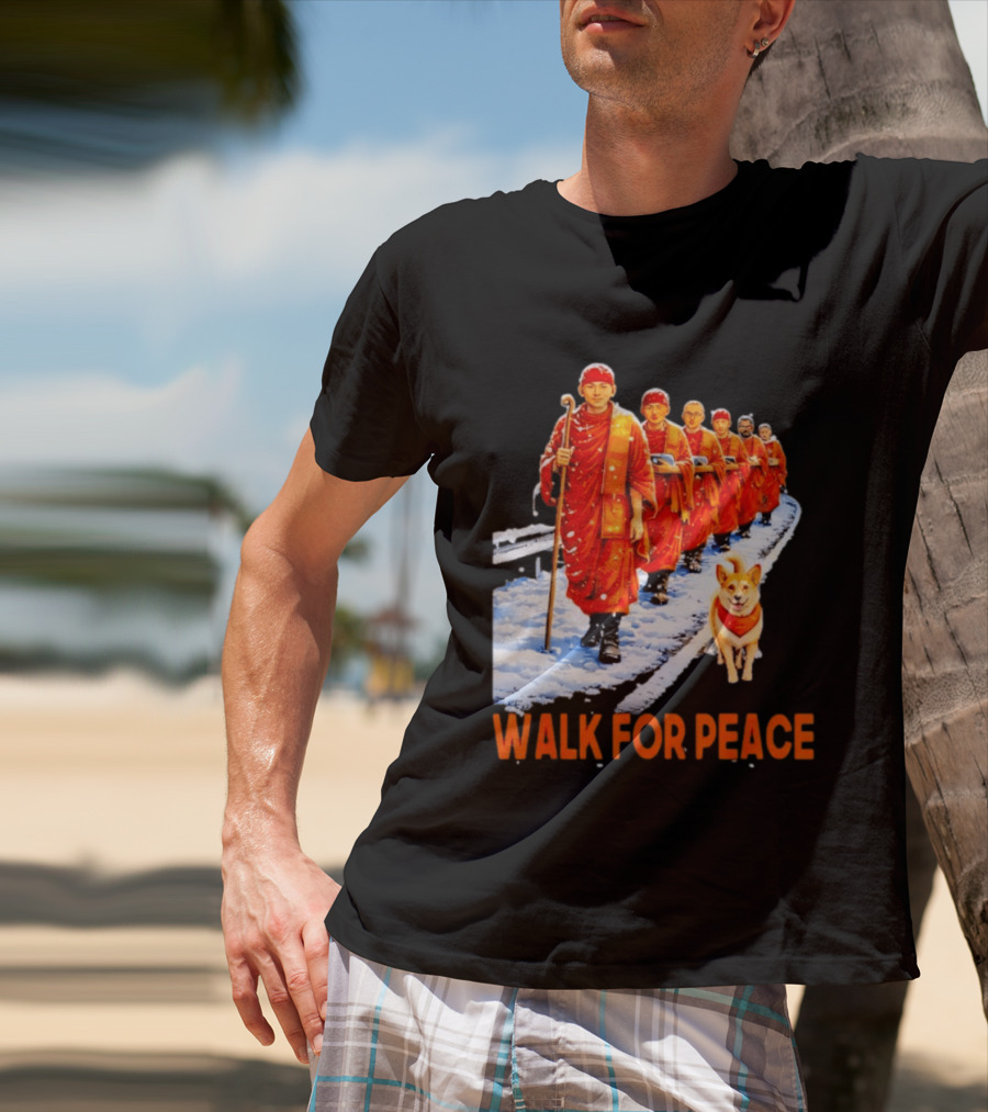 Walk For Peace 2026 Monks And Aloka Dog T-Shirt