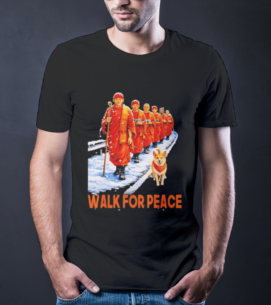 Walk For Peace 2026 Monks And Aloka Dog T-Shirt