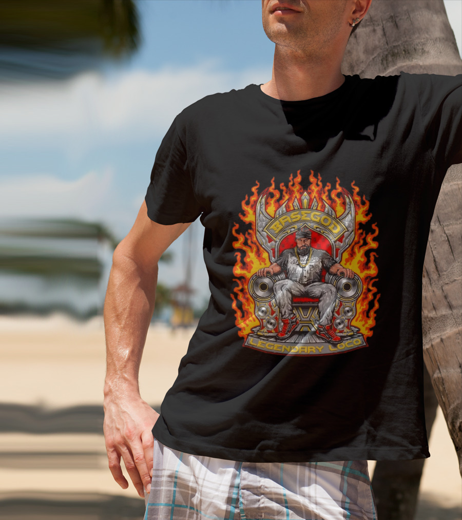 Basegod Legendary Loco Throne Flames Urban Fashion T-Shirt